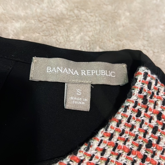 Banana Republic Pink Black White Knit Shirt Short Sleeve Top Womens Size Small - Picture 3 of 8